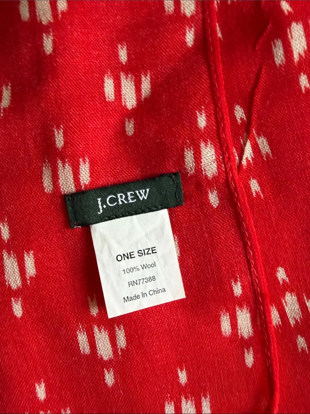 Red wool scarf J Crew